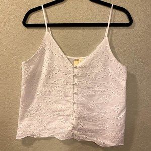 White eyelet tank